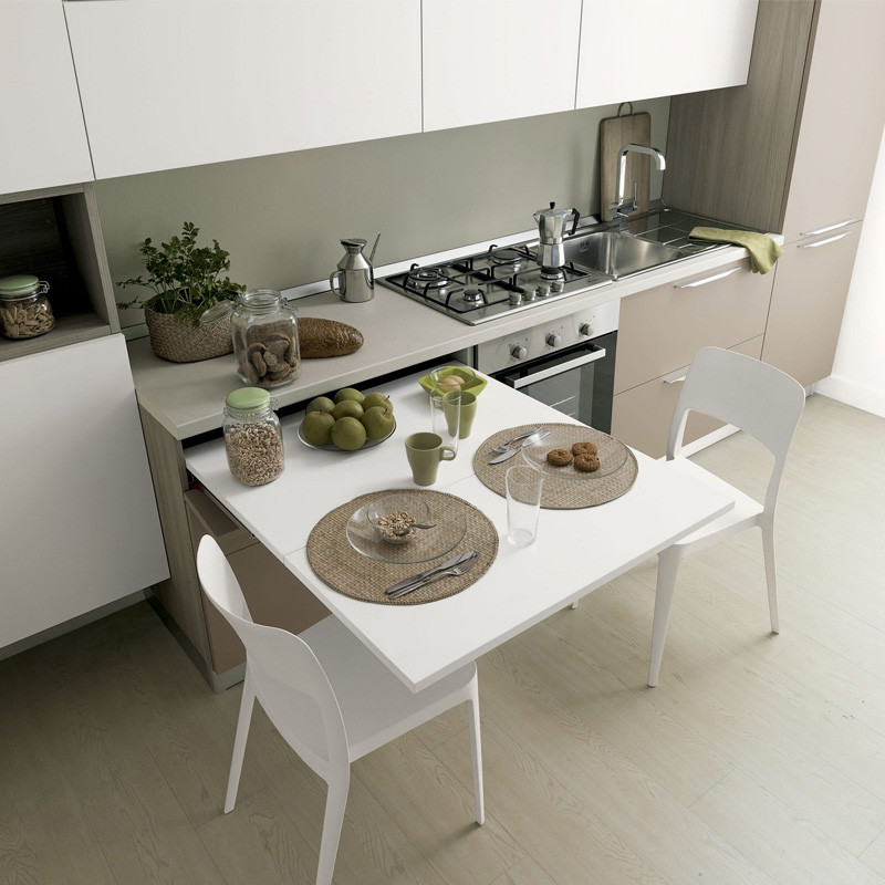 Mesa de cocina extensible frontal modelo Javea