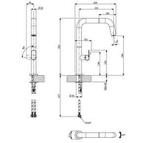 grifo de cocina con caño extraíble EVA