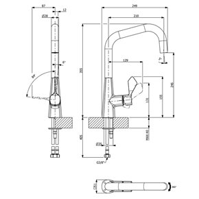 grifo de cocina con caño recto MOOD