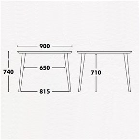 Mesa de madera "BOB" rectangular con tapa de madera