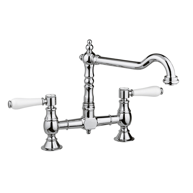 Grifo lavabo bimando retro AGNES dorado envejecido – Entorno Baño