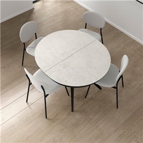 Mesa de cocina redonda y extensible SFERA, con tablero porcelánico!