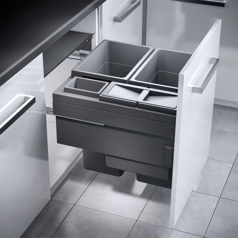 cubo de basura mueble cocina puerta extraible gris pedal