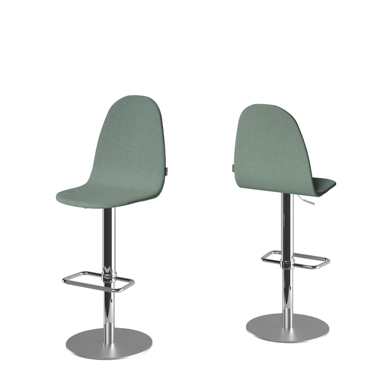 Taburete PLAY estructura en cromo y asiento verde