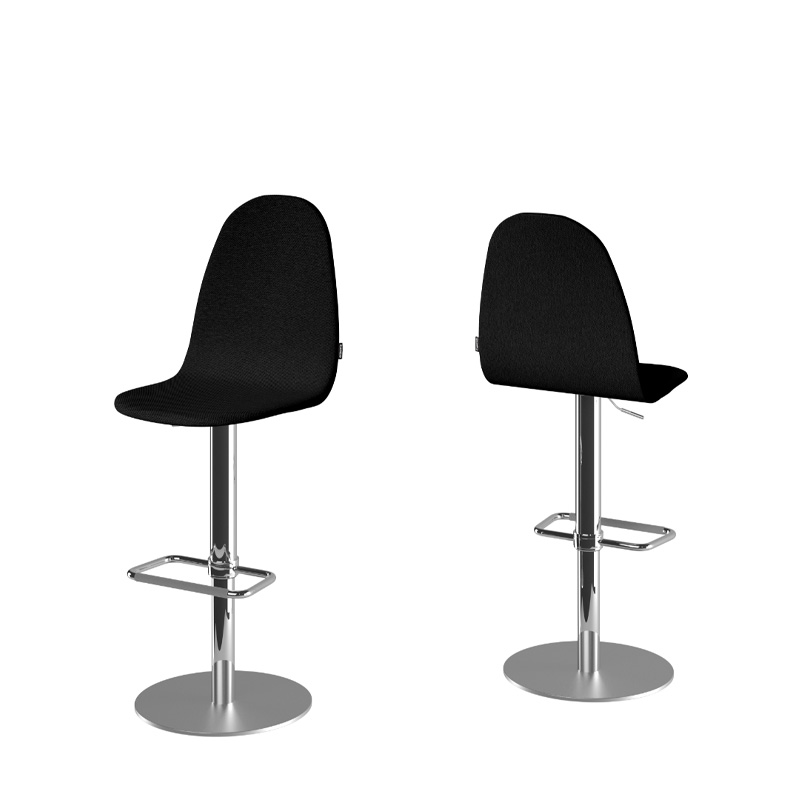 Taburete PLAY  estructura en cromo y asiento negro