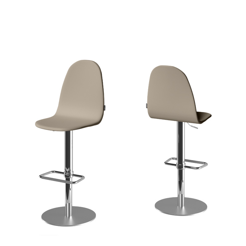 Taburete PLAY estructura en cromo y asiento beige