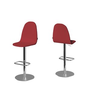 Taburete PLAY estructura en cromo y asiento rojo