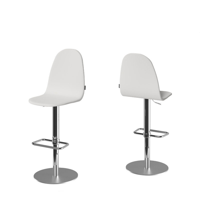 Taburete PLAY estructura en cromo y asiento blanco