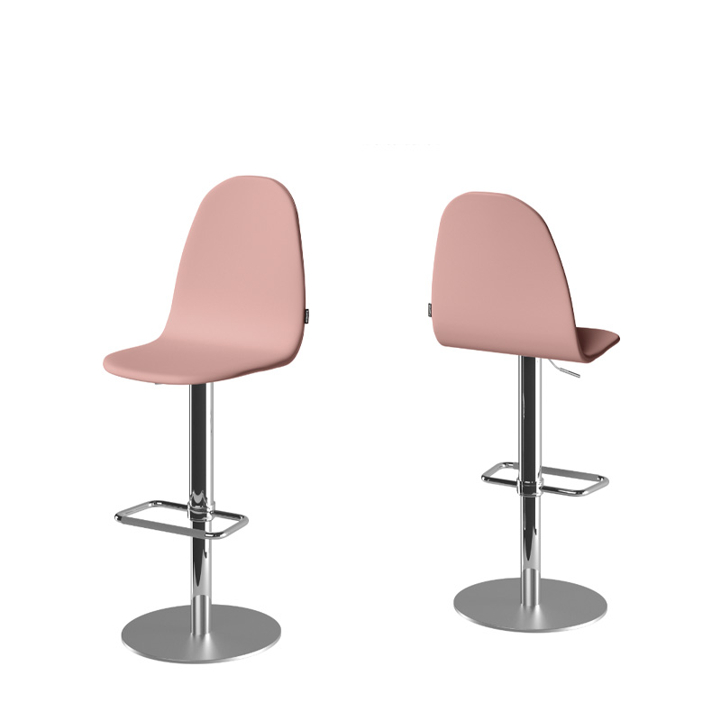 Taburete PLAY estructura en cromo y asiento rosa