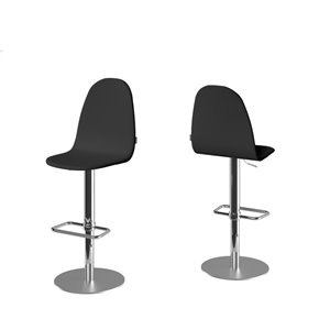 Taburete PLAY estructura en cromo y asiento negro