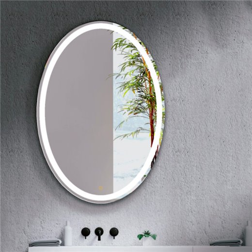 espejo ovalado para baño con luz LED frontal y antivaho OVAL
