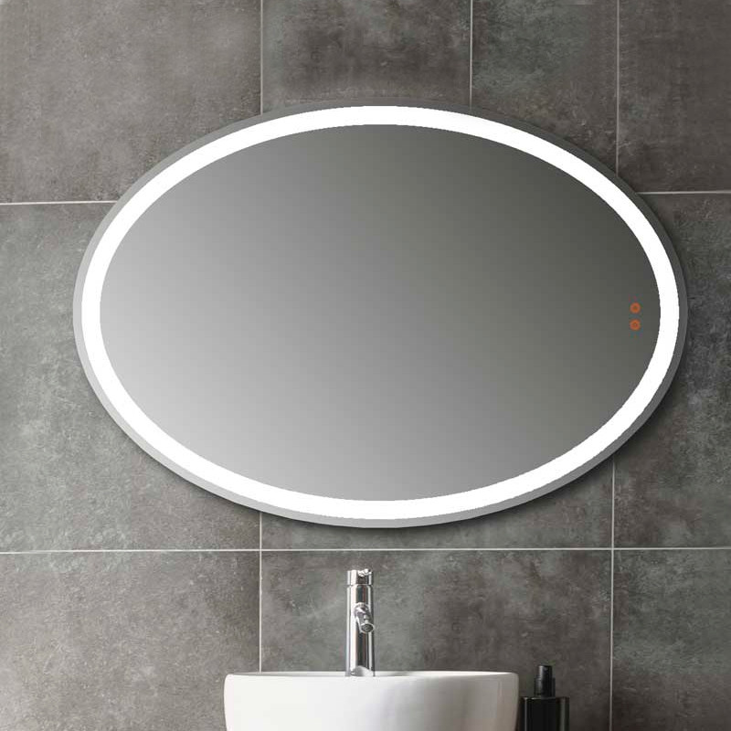Espejo industrial ovalado de 50 cm bordes elevados 