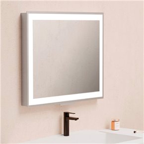 espejo cuadrado de baño retractil con luz led frontal H/V