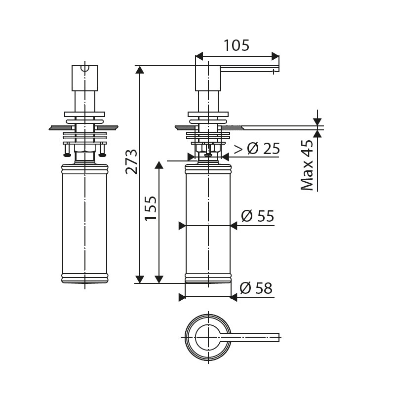 dispensador jabon encastrado encimera