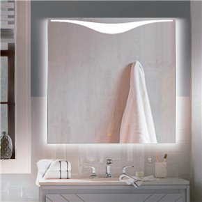 espejo cuadrado retroiluminado para baño con luz lED frontal y antivaho CLIO