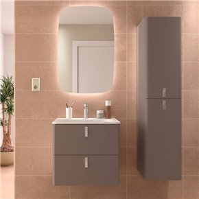 Mueble baño gris piedra moka UNIIQ 900 + lavabo