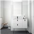 Mueble baño blanco con tirador negro UNIIQ 900 + lavabo