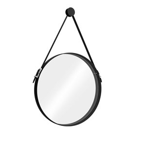 espejo redondo con marco negro BARBERO