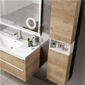 Mueble de baño auxiliar para colgar de la pared tipo columnas madera blanco nordico coycama