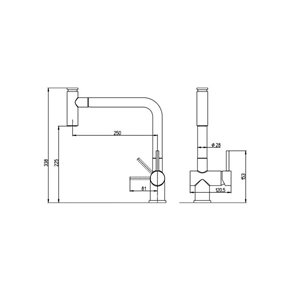 Grifo HYDRA con caño extraíble y acabados Ultragranit