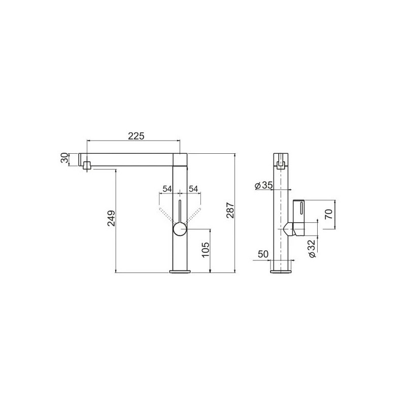 medidas grifo cocina plados