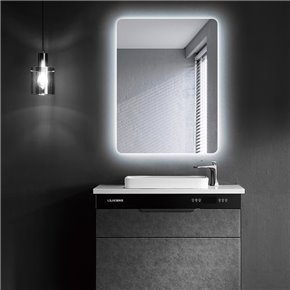 Espejo de baño Dinamarca con luz ambiental fría