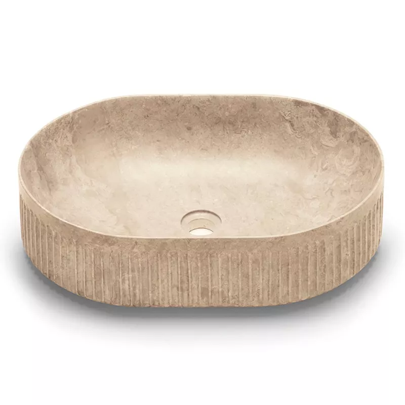 Lavabo Sobre Encimera marmol beige STRIAE OVAL de Piedra