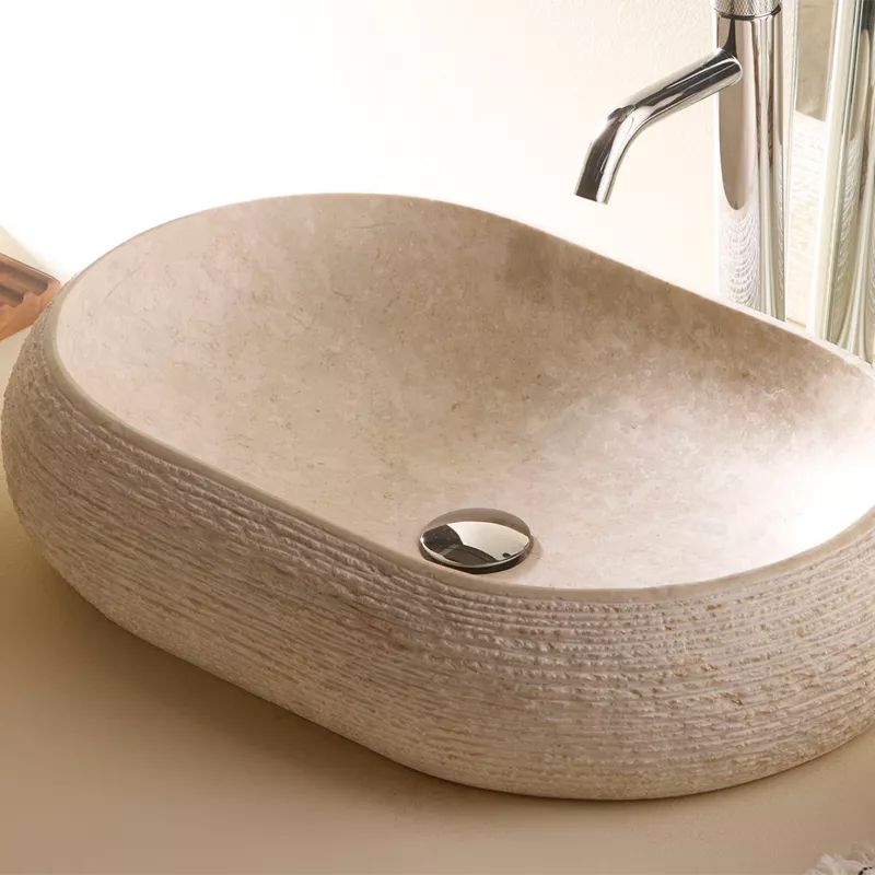 Lavabo Sobre Encimera DOMED OVAL de Piedra