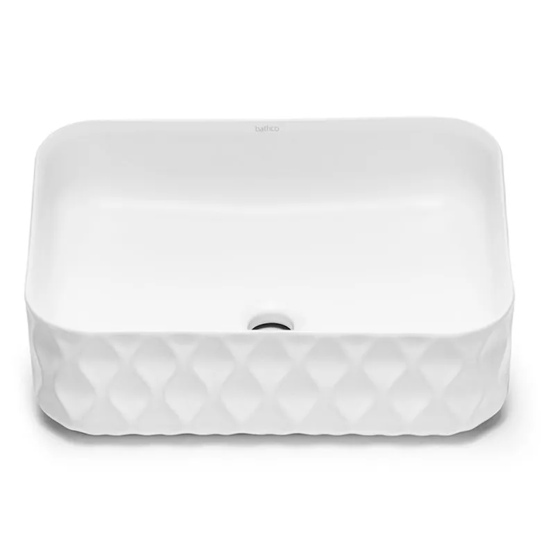 Lavabo Sobre Encimera SAND WAVES 50 de Porcelana con Textura