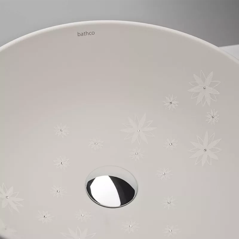 Lavabo Sobre Encimera LOOSE de Porcelana con acabado Swarovsky