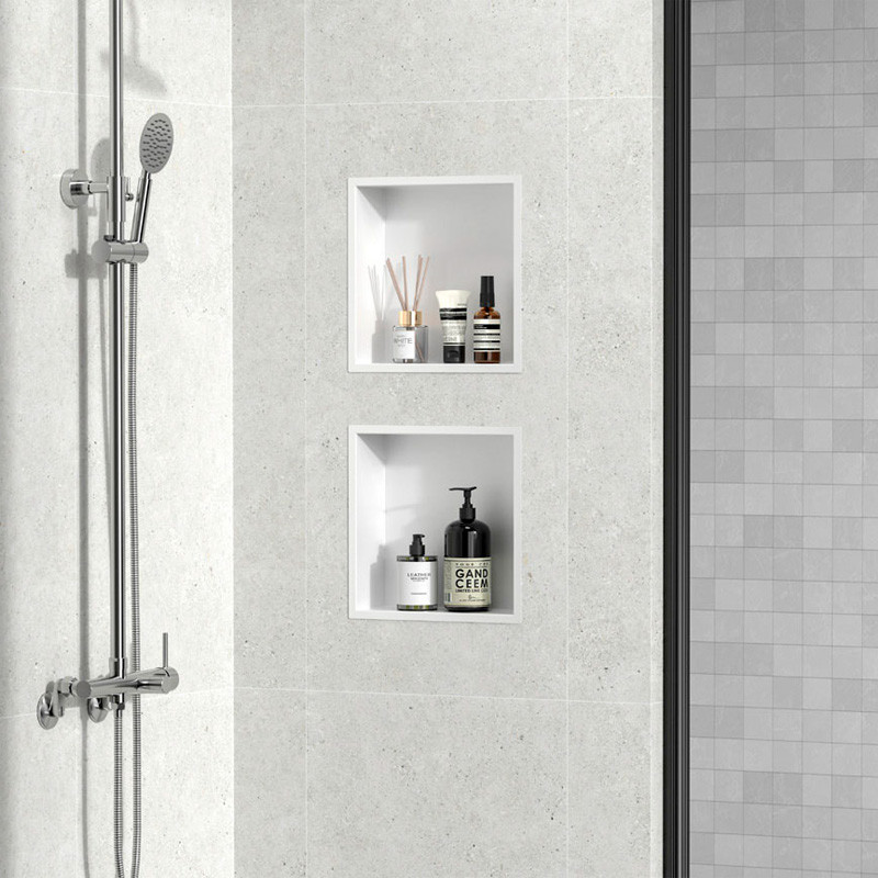 Hornacina Baño de acero inox, de 30x30 cms, en oro, negro, blanco,...