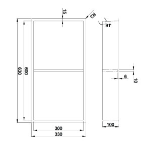 Hornacina baño vertical con estante, 30x60 cms, en acero inox y PVD