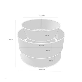 Lámpara de techo LOJA – Doble capa de ratán y tela | SOMCASA