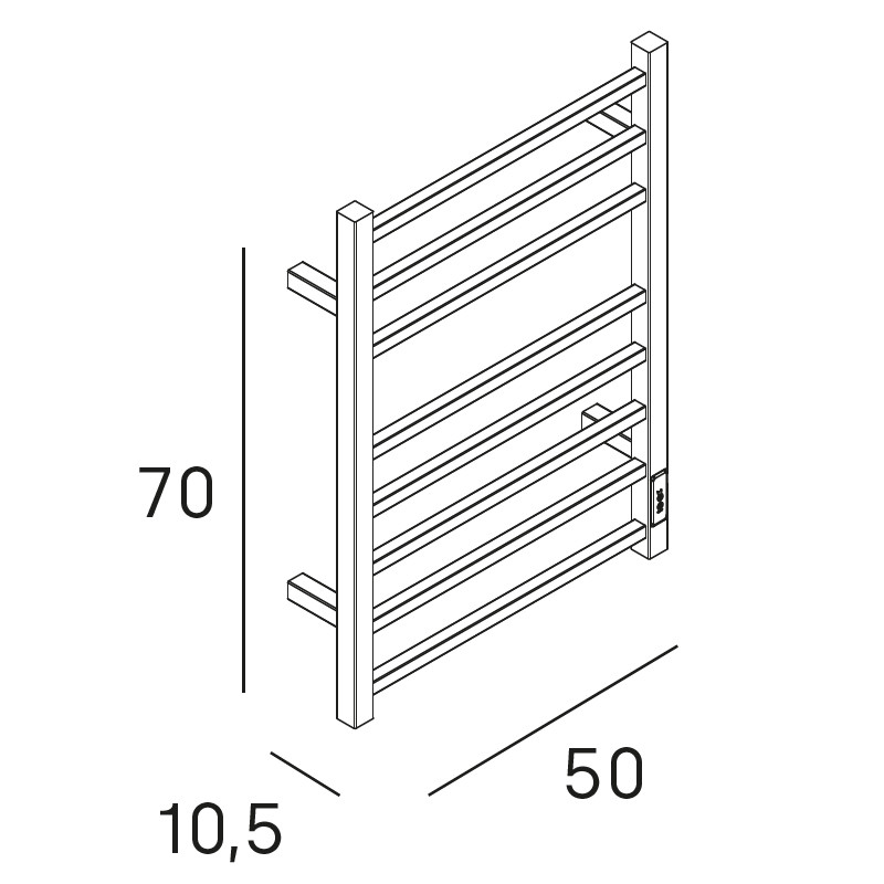 medidas secador de toallas electrico negro