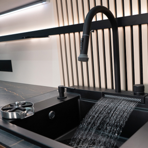 Fregadero multifuncion con cascada SHIVA de Luisina Cucine granito