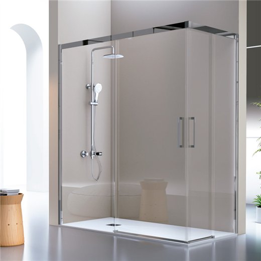 Mampara Angular LUKA con 2 Puertas Correderas