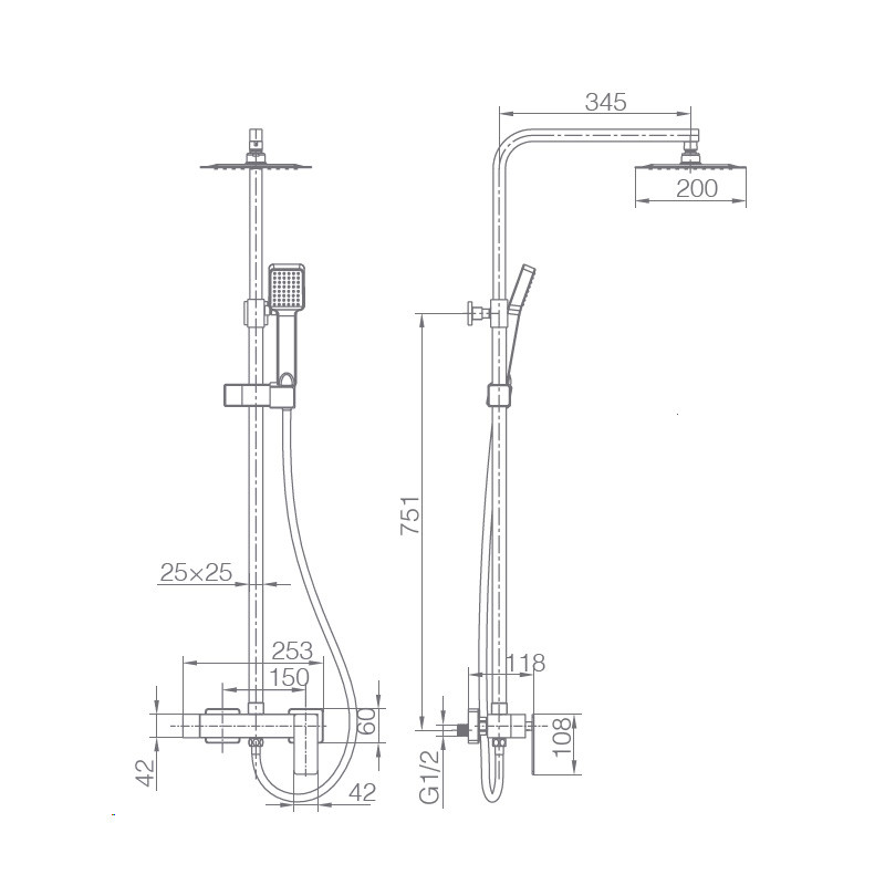 medida grifo ducha pisa imex