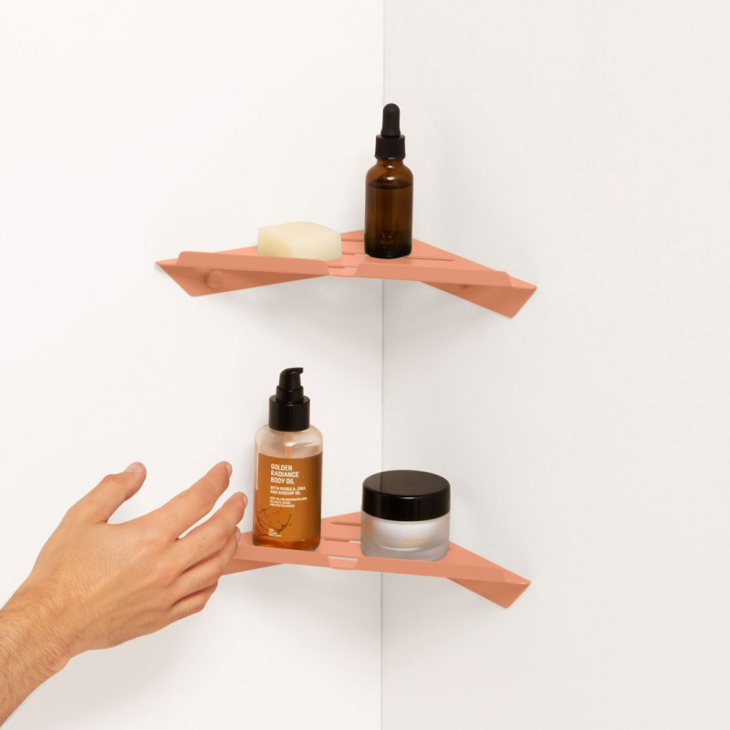 estanteria rinconera baño terracota