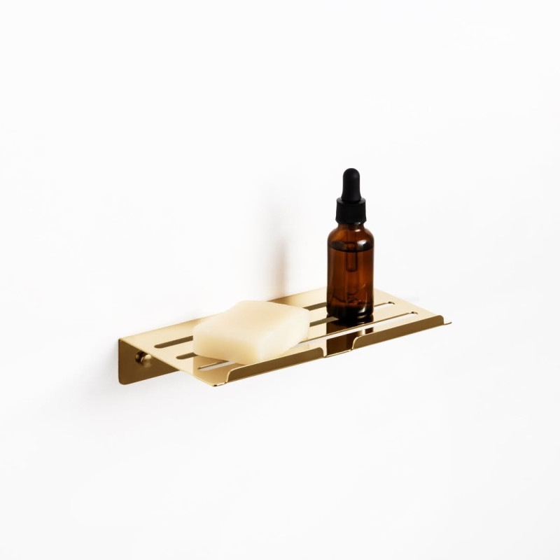 repisas para baño doradas