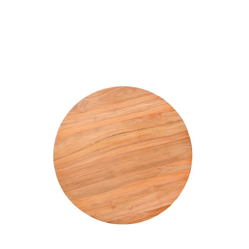 mesa ratan redonda roble y negra