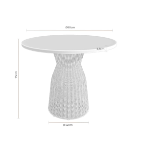 Mesa CHIARA con Patas de Ratán Natural