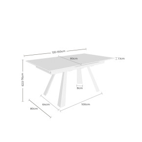Mesa Extensible JUDY con Tapa Porcelánica