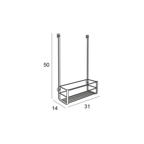 Rejilla para mampara de ducha | Organizador de baño en latón