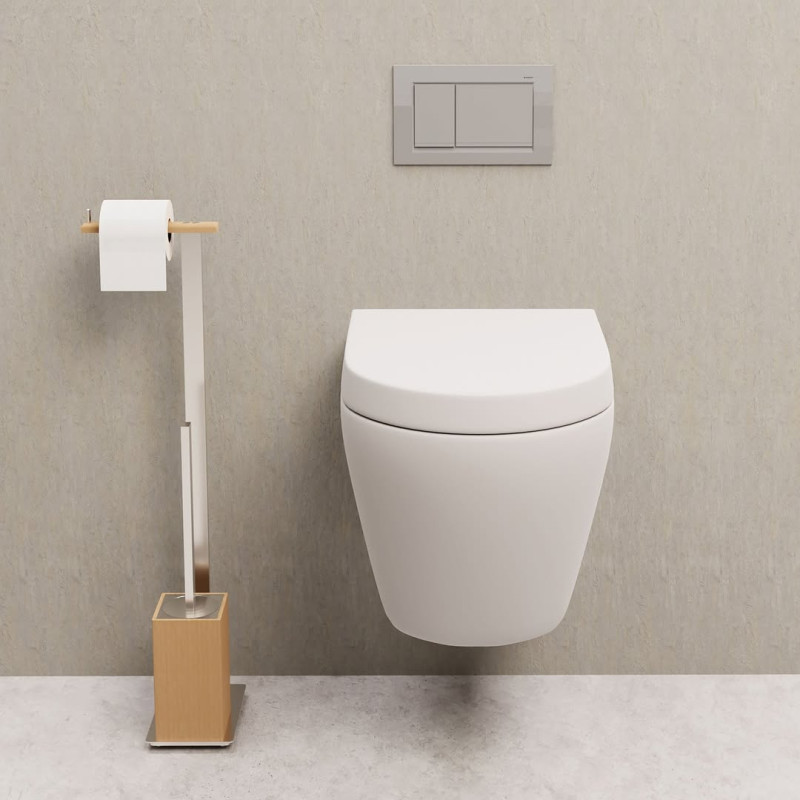 portarrollos y escobillero de pie madera NATURA 1900 de manillons