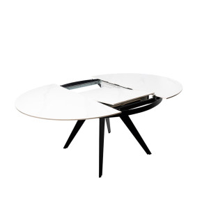 Mesa Redonda Extensible LUNA con Tapa Porcelánica