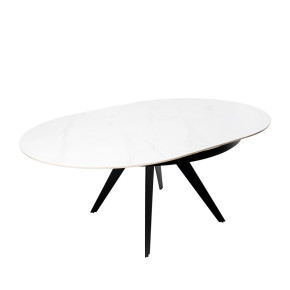 Mesa Redonda Extensible LUNA con Tapa Porcelánica