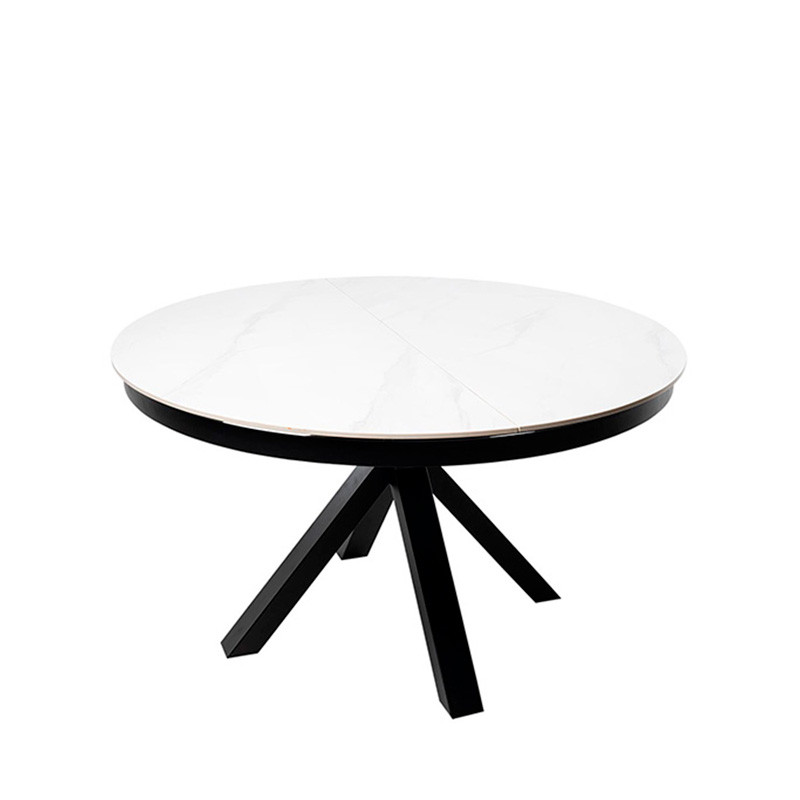 Mesa Redonda Extensible ZURI con Tapa Porcelánica
