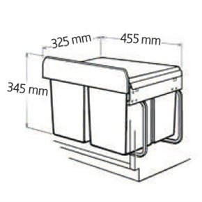 cubo basura doble bajo fregadero compacto extraible mueble cocina sifon