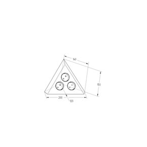 enchufe de esquina con forma de triangulo y con 3 enchufes TRIANGLE