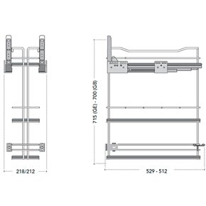 Panero extraíble KAEZ de 3 pisos para muebles bajos de cocina